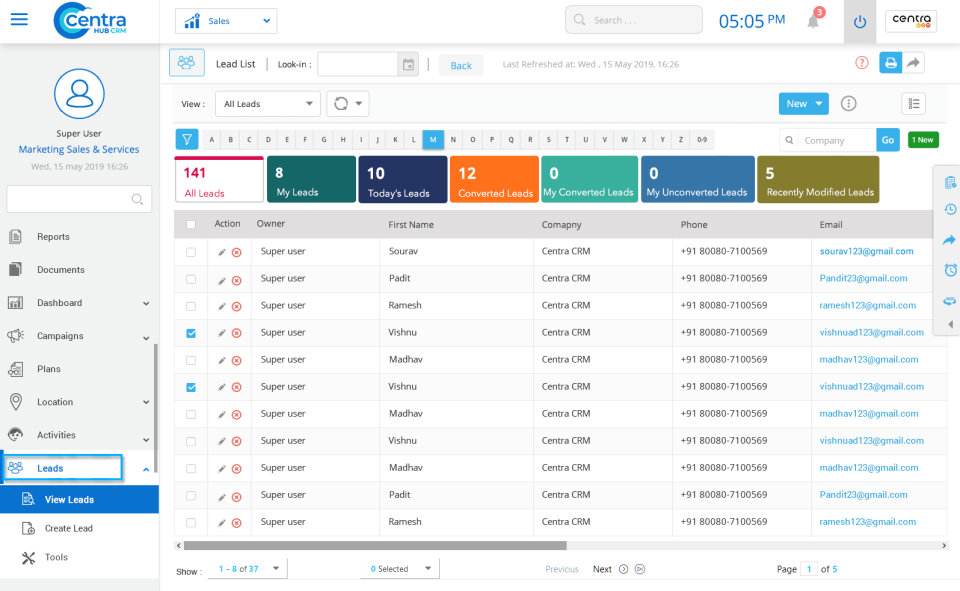 CentraHub CRM Software - Centra Hub CRM lead management