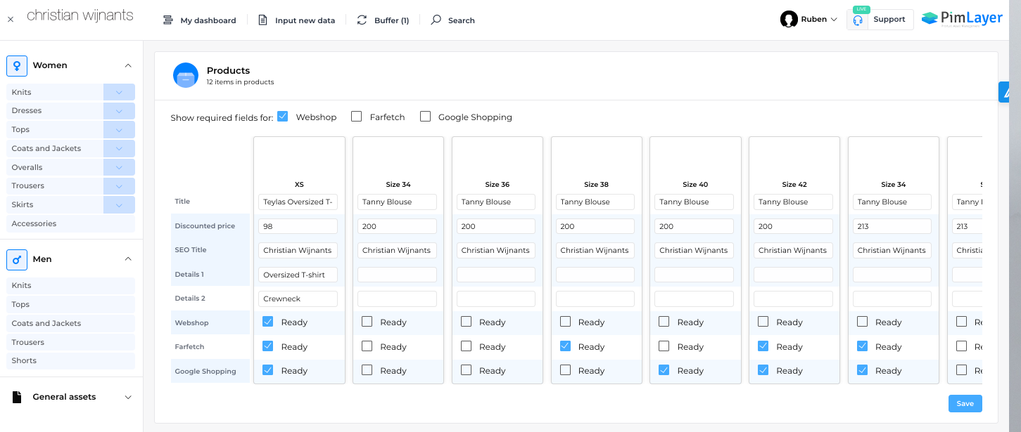 PimLayer Software - Get products ready for each sales channel seperately via the bulk editor. Edit is also possible via Excel.