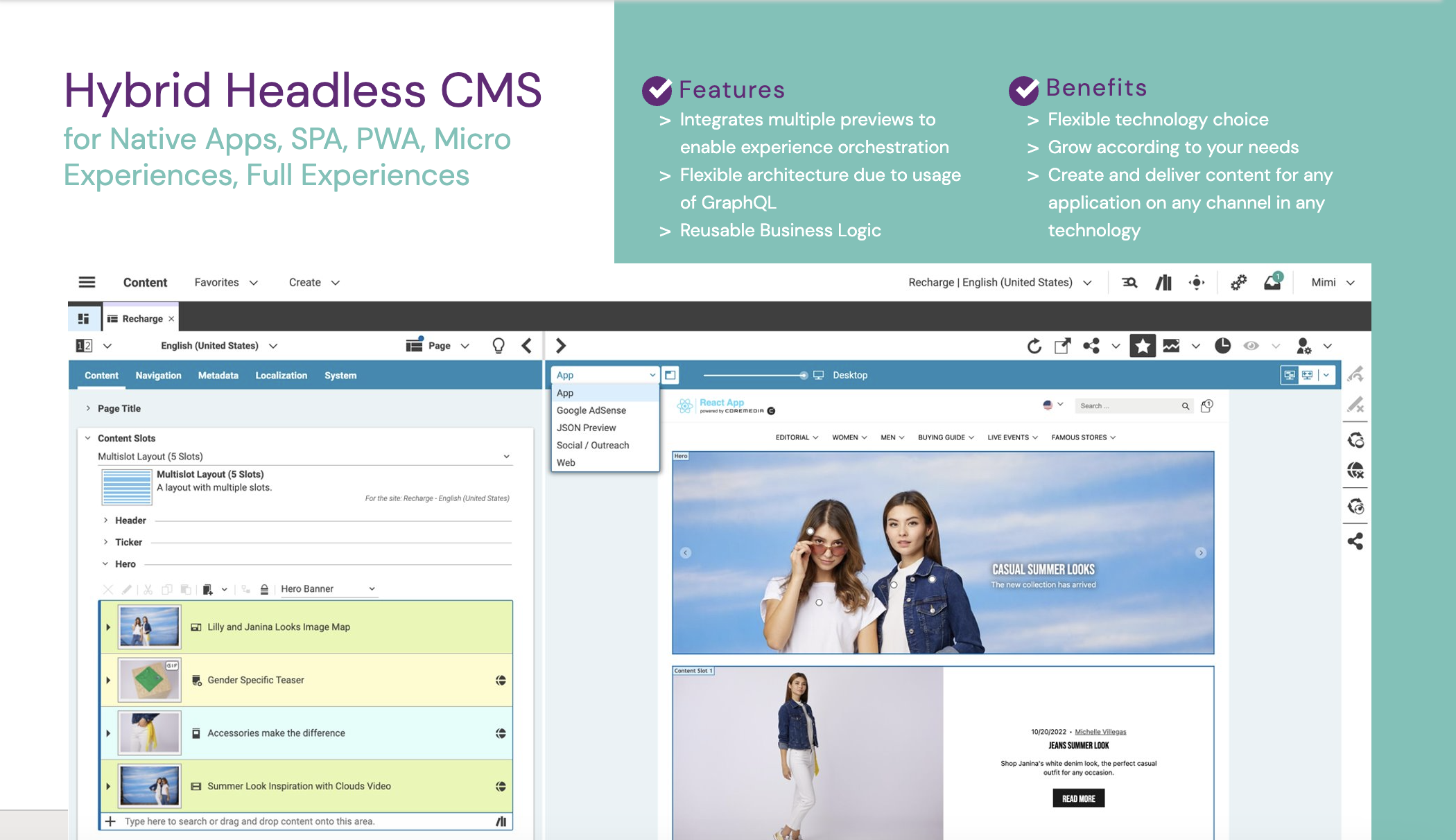 CoreMedia Experience Platform Software - Hybrid Headless CMS