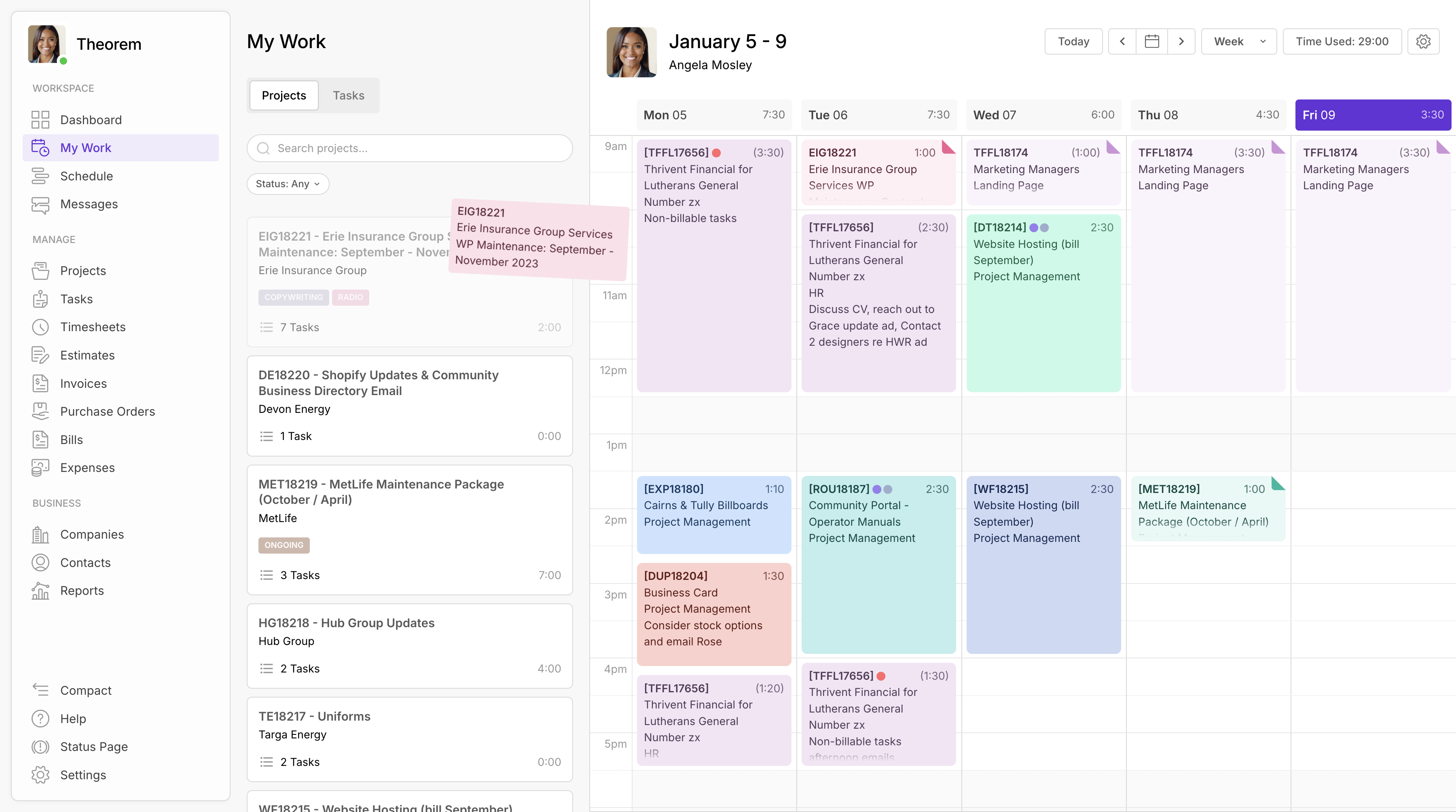 Wiplist screenshot: Wiplist task assignment