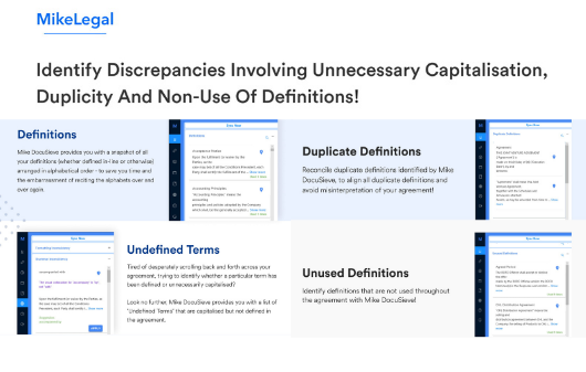 Identify errors and inconsistencies with Defined Terms