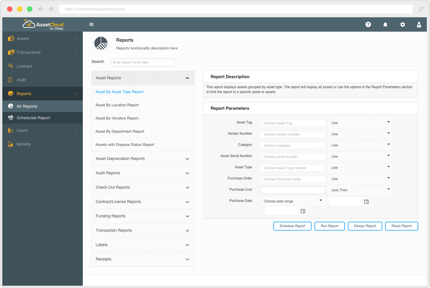 View standard or customized reports