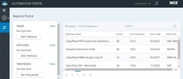 NICE Robotic Automation Software - NICE Robotic Automation reports portal