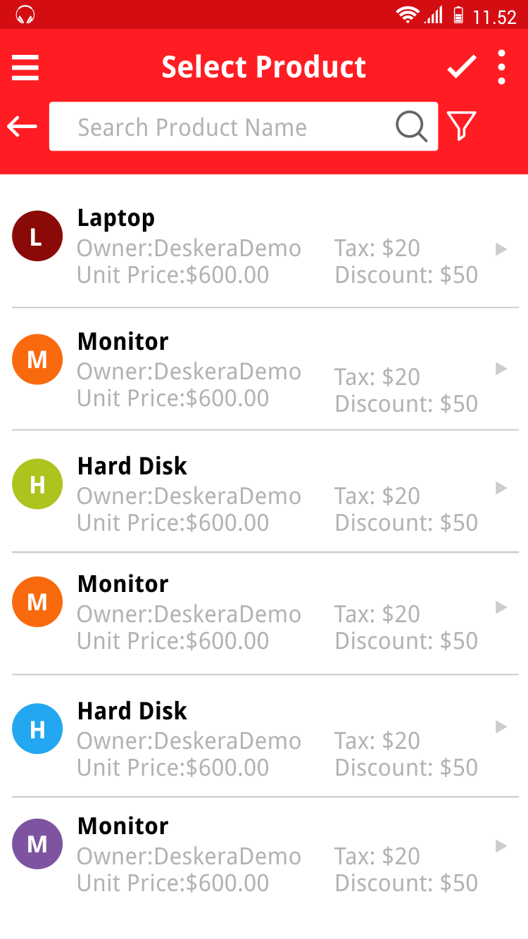 Product Listing