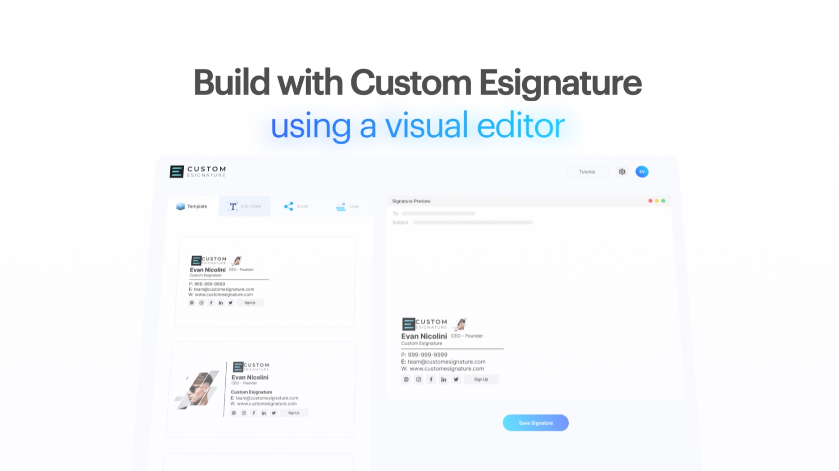 Custom Esignature Visual Editor