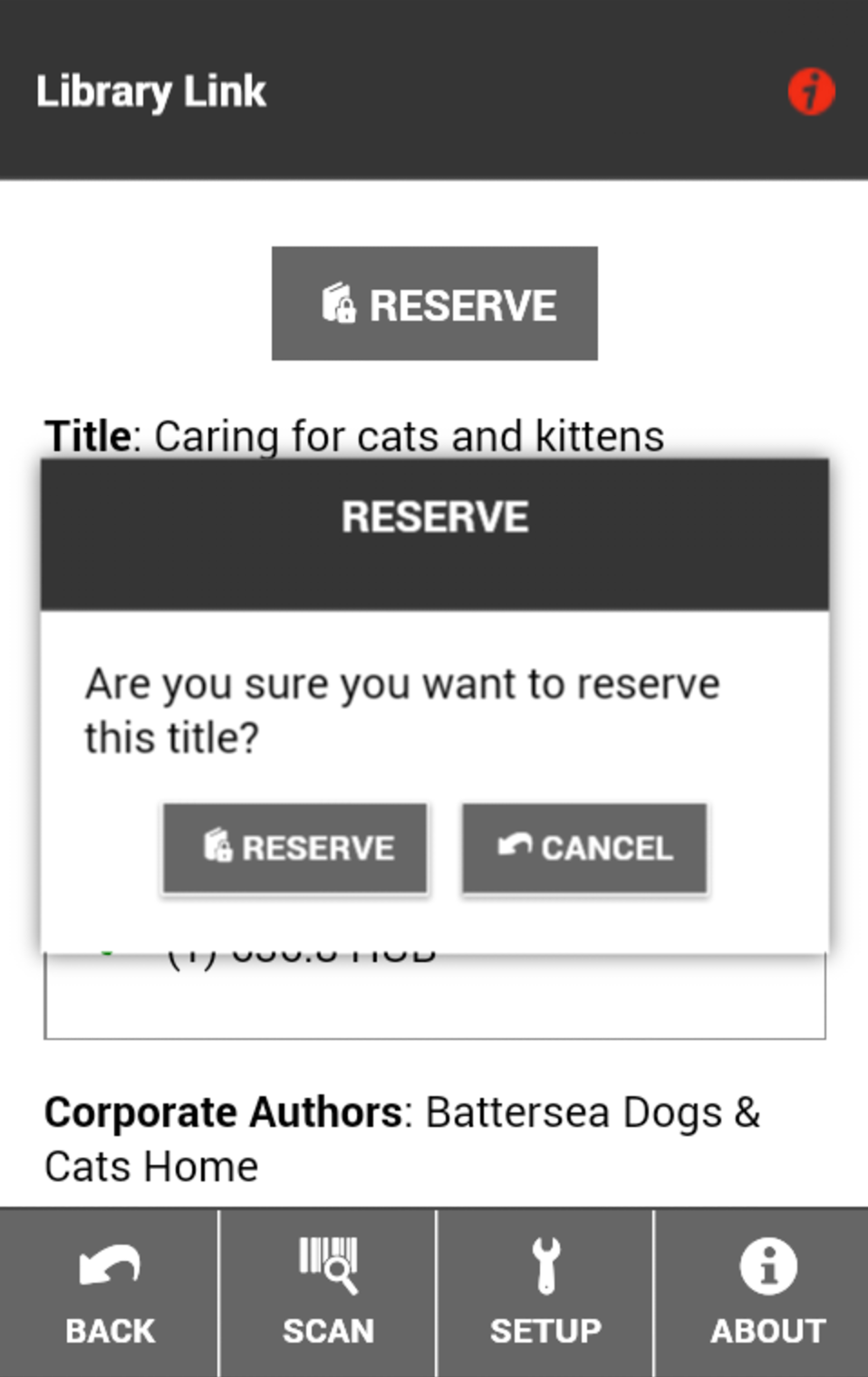 Liberty Software - Users can reserve resources through the Library Link app