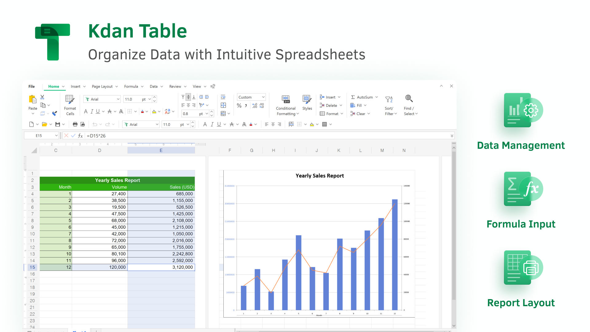 Kdan Office organize data with spreadsheets