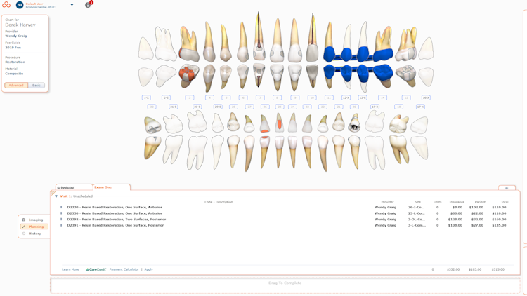Curve Dental screenshot: Curve Hero | Charting