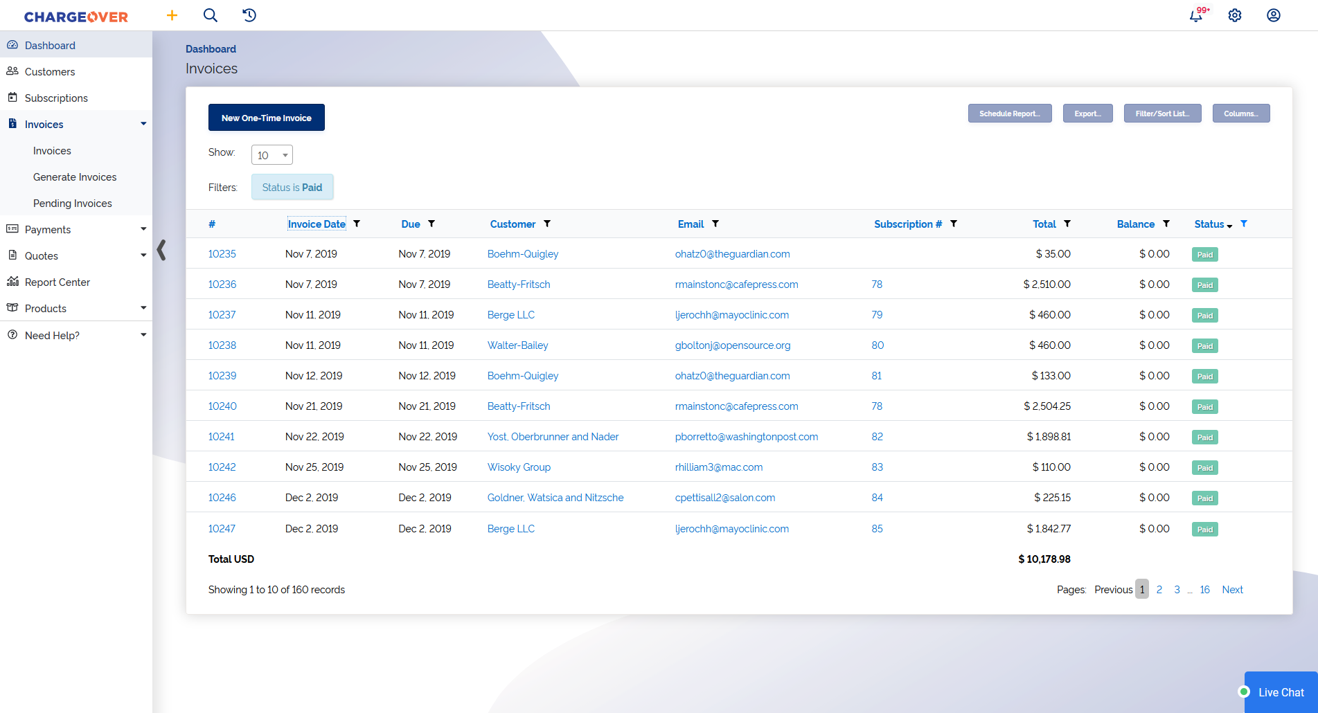 Invoice List