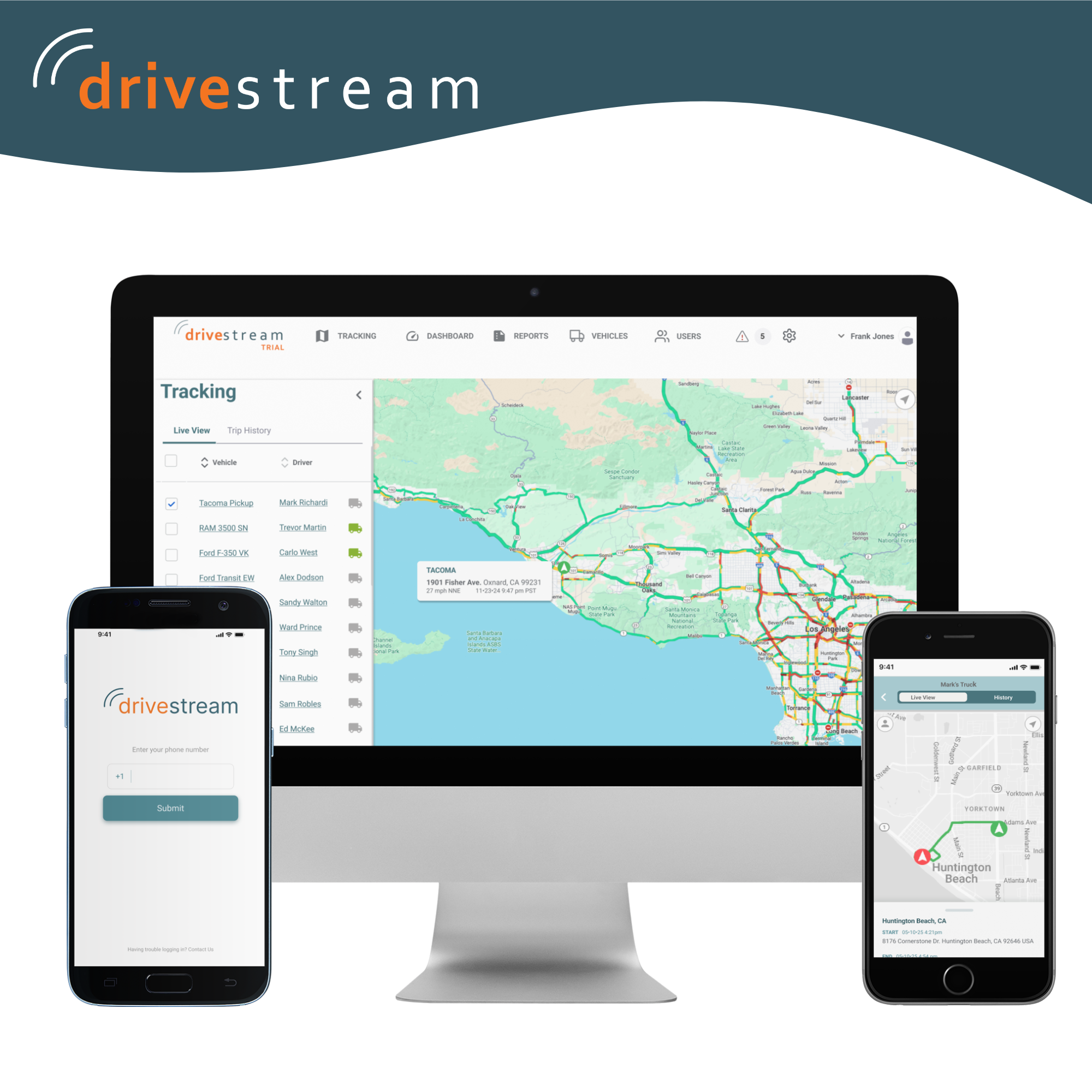 Drivestream screenshot: Drivestream desktop and mobile based