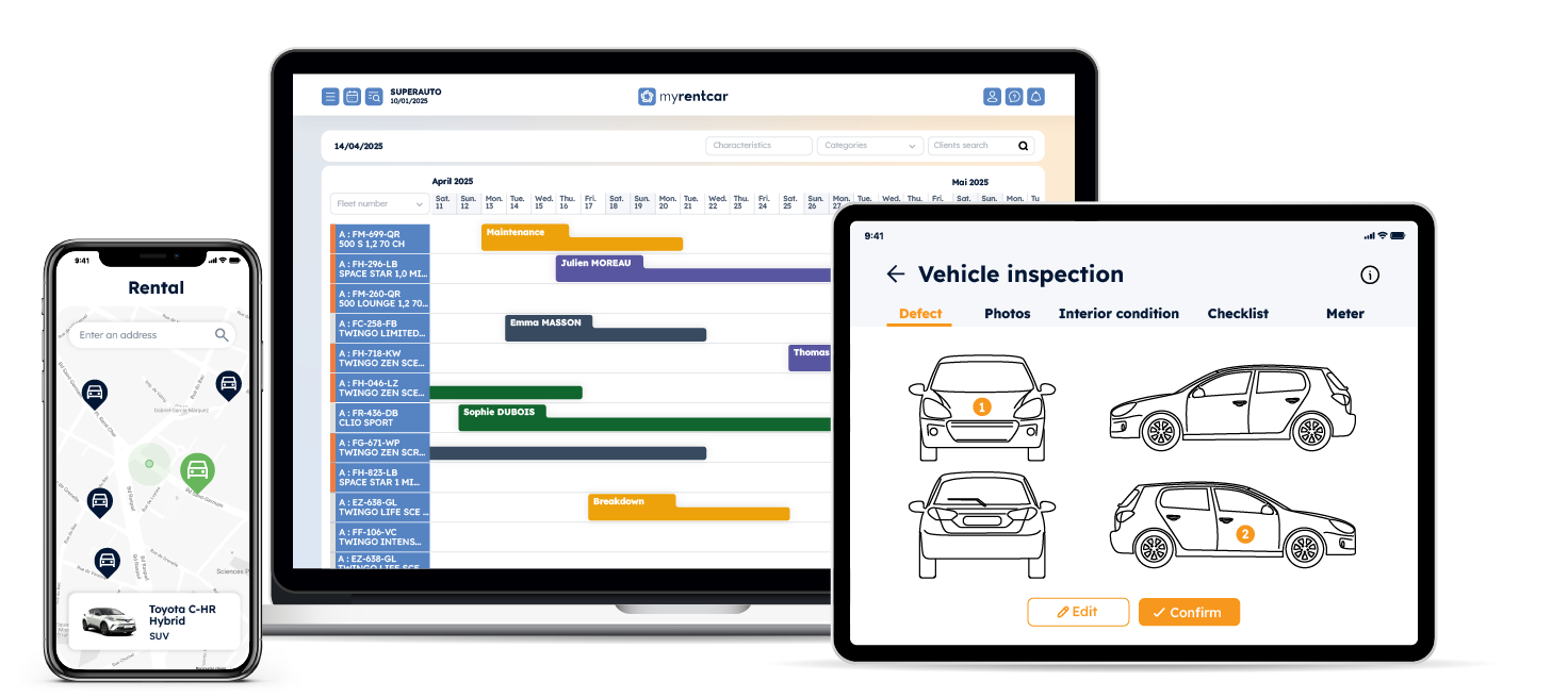 Myrentcar screenshot: Myrentcar car rental software