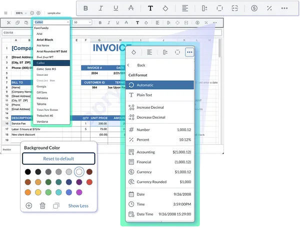 Apryse PDF SDK Software - Bring Excel-style viewing and editing into your application with Spreadsheet Editor, allowing users to work with XLSX files securely in-browser, no downloads required.