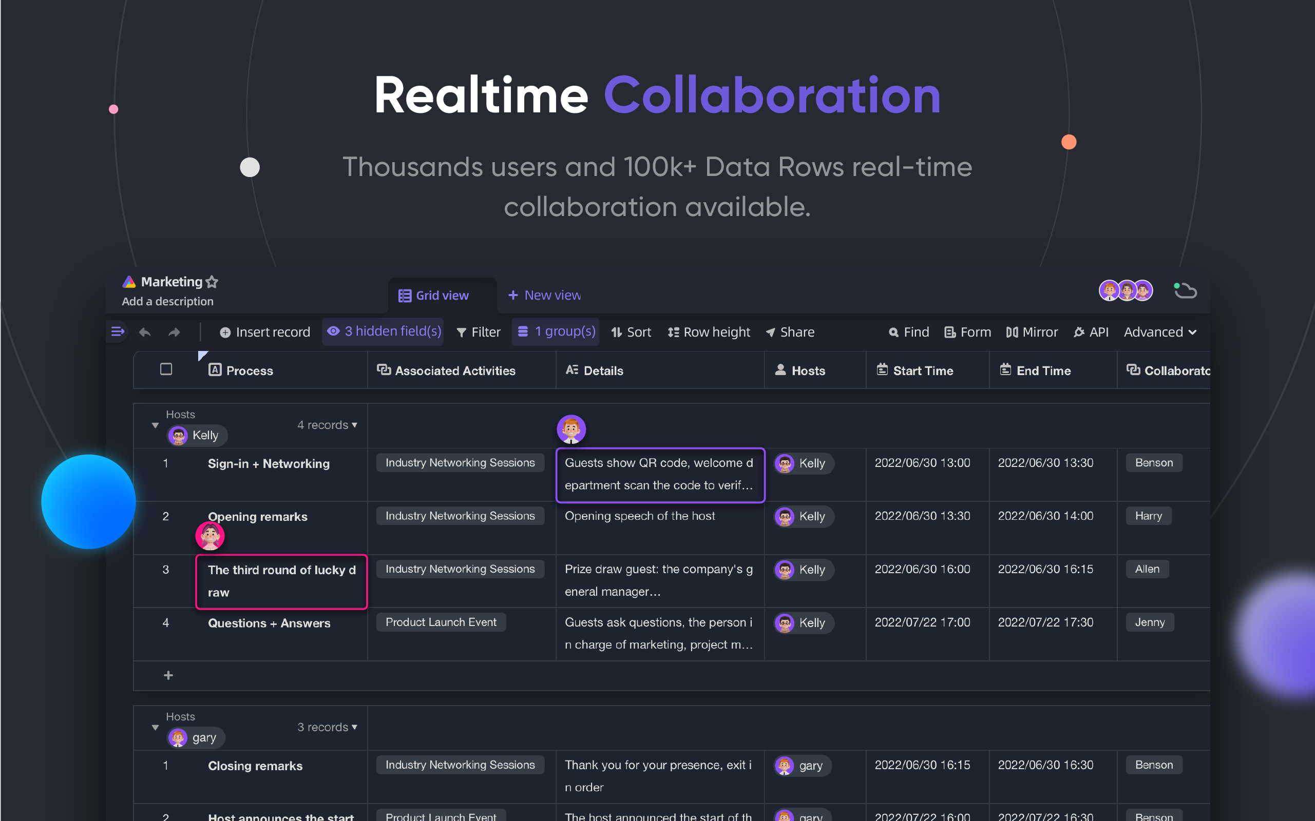 AITable real-time collaboration