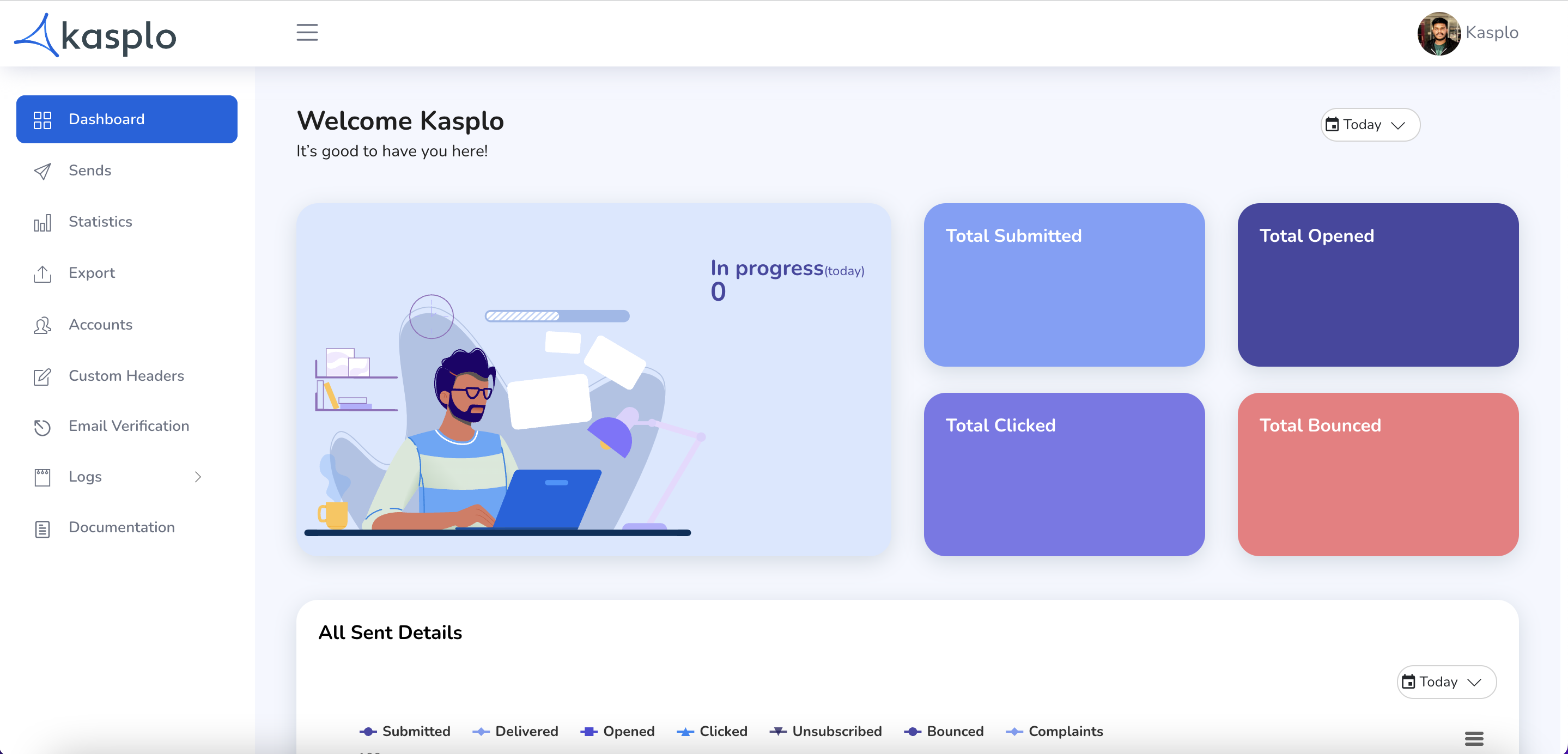 Kasplo Software - Kasplo Email API/SMTP Dashboard