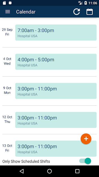StaffBridge screenshot: StaffBridge calendar