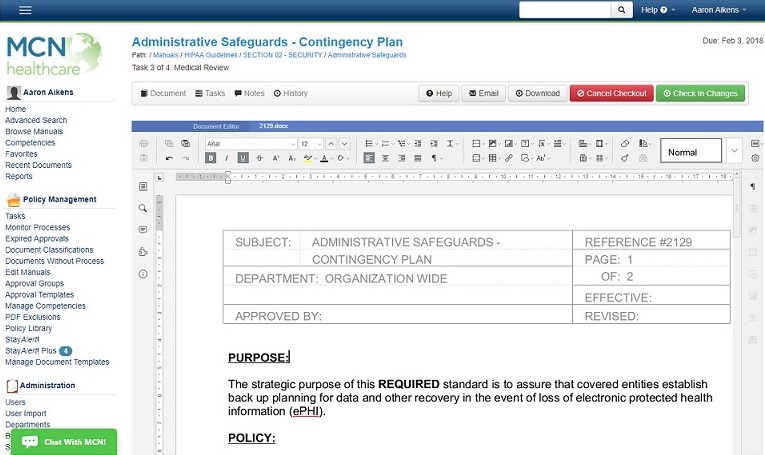 Policy Manager documentation  screenshot