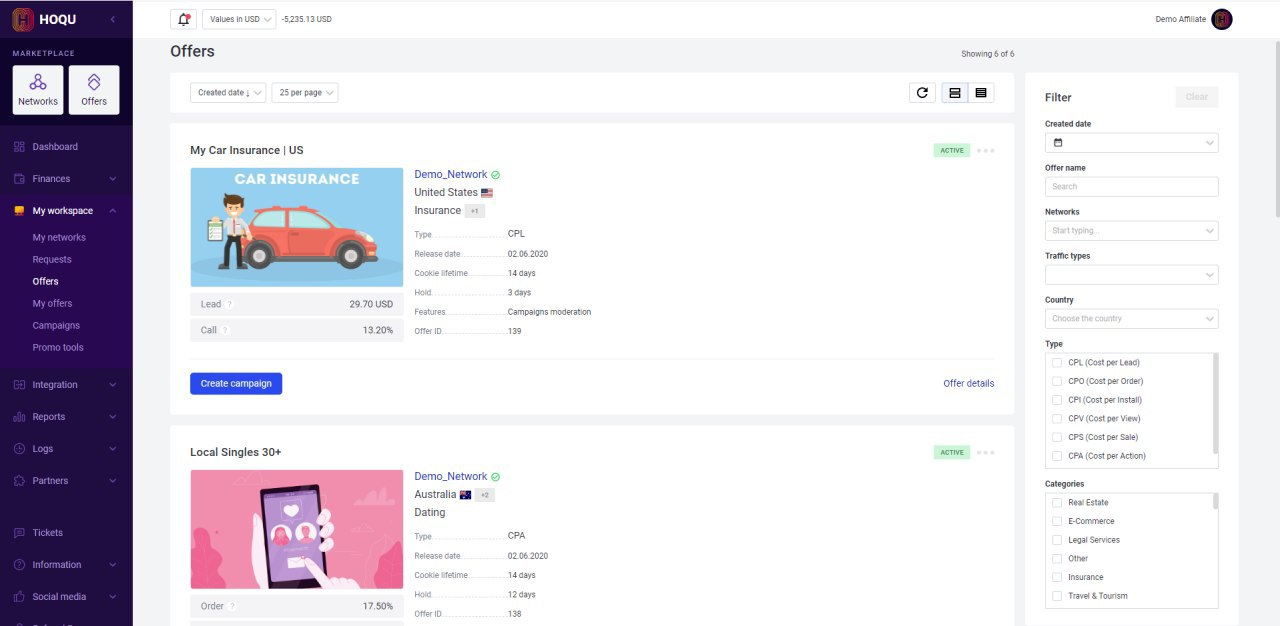 HOQU Marketplace (Offers)