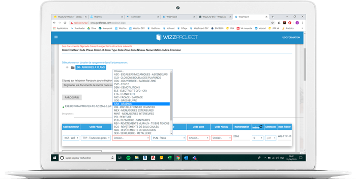 WIZZCAD document management screenshot
