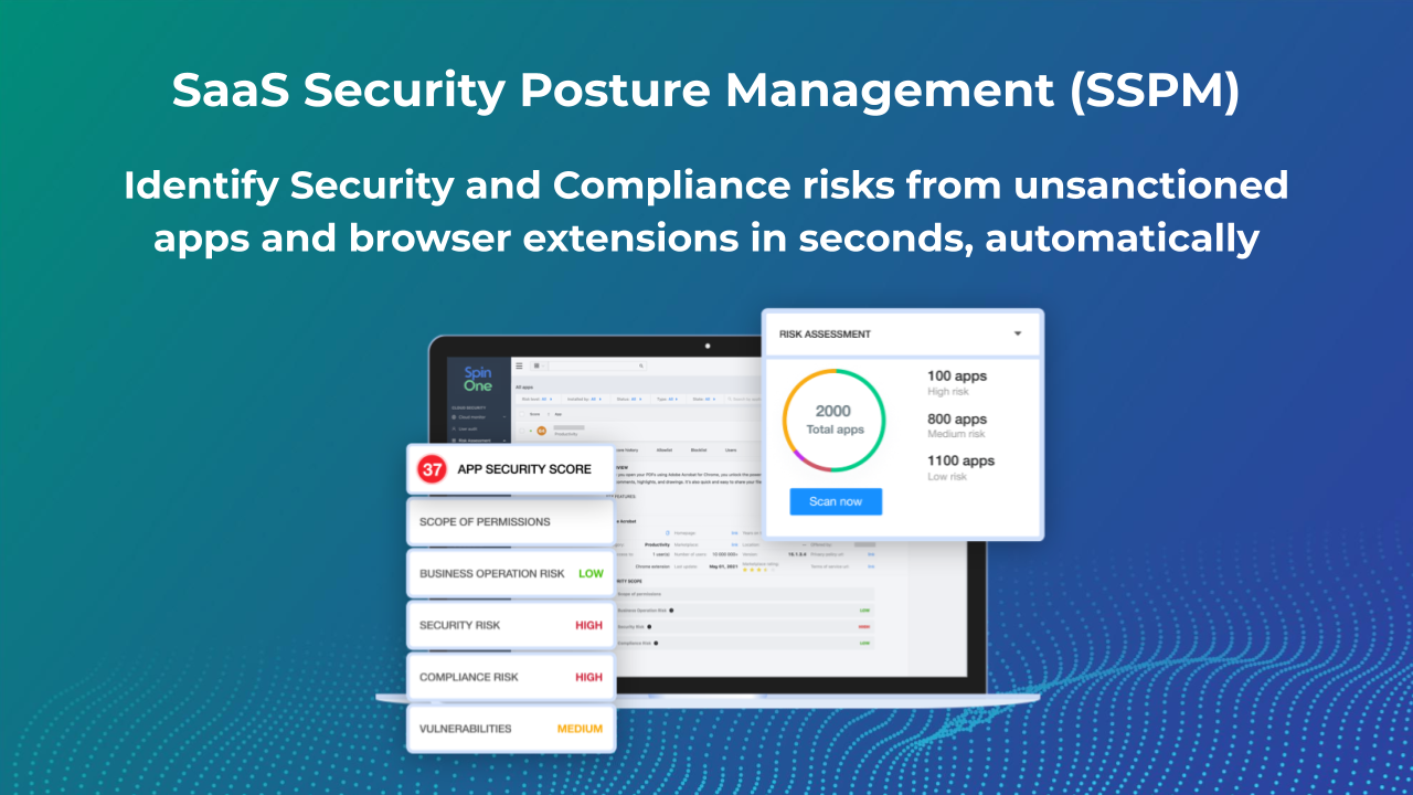 SpinOne screenshot: SaaS Security Posture Management (SSPM)