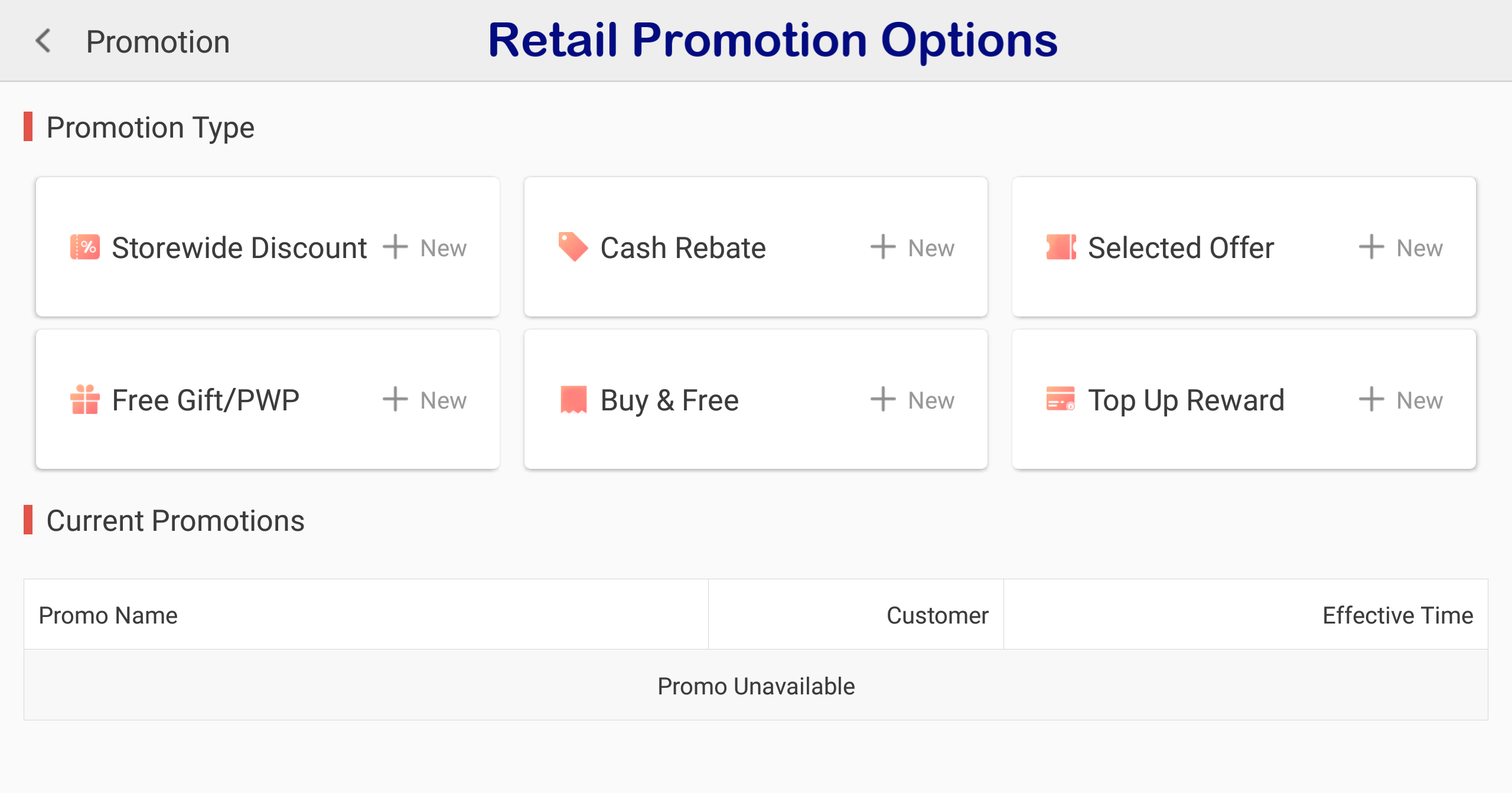 Retail Create a promotion