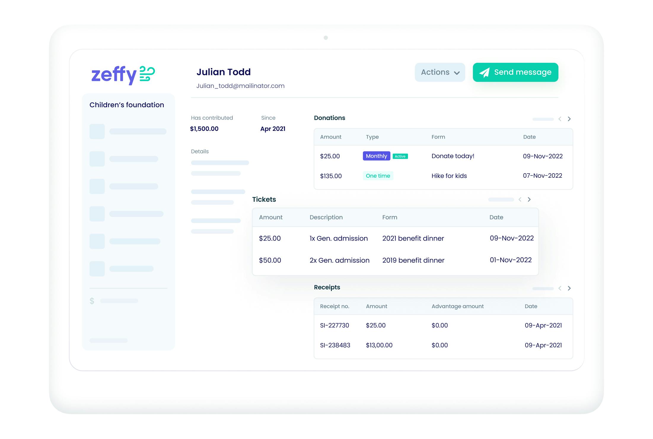 Zeffy Software - Manage and engage with the right donors at the right time