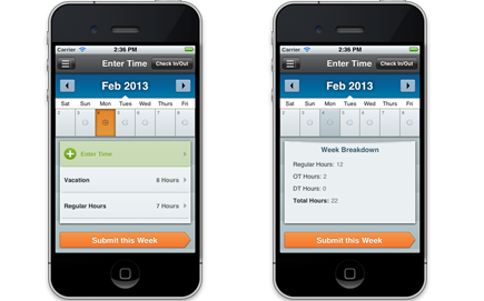 Workday HCM Software - Workday Mobile Time Tracking