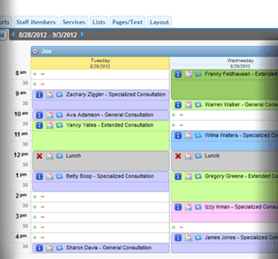 DaySmart Appointments Software - Desktop schedule