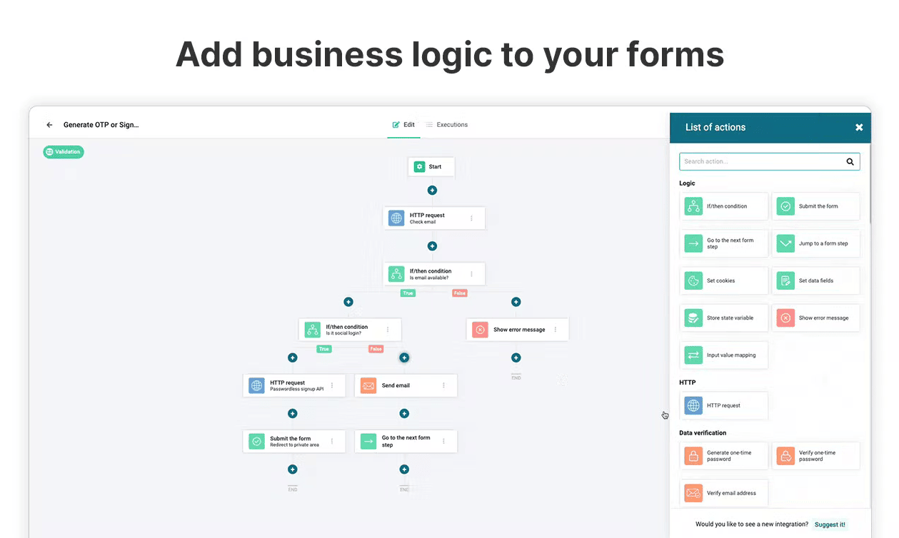 Add business logic to your forms