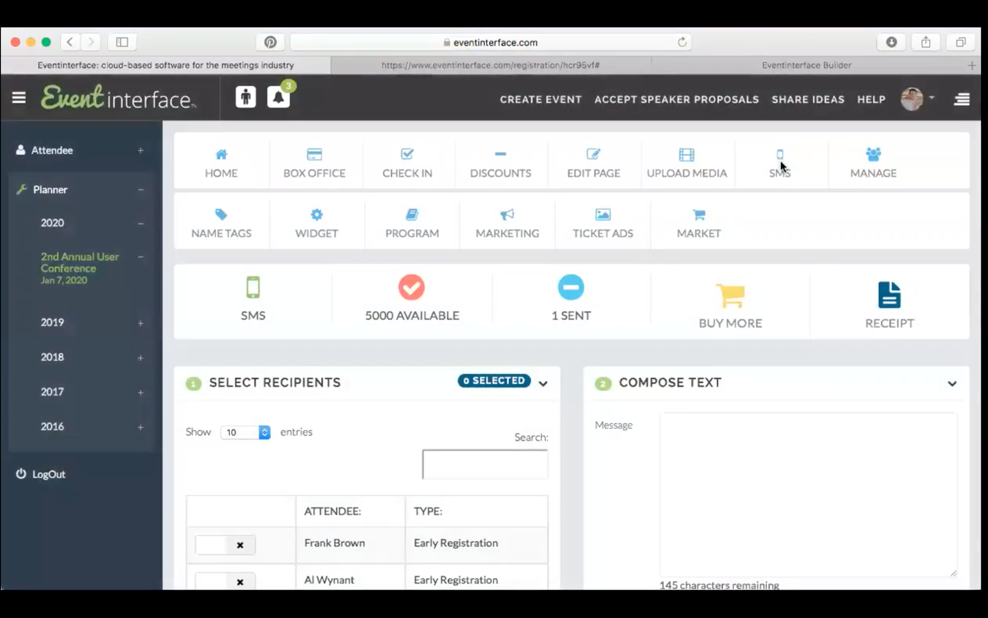 EventInterface Software - Marketing campaigns