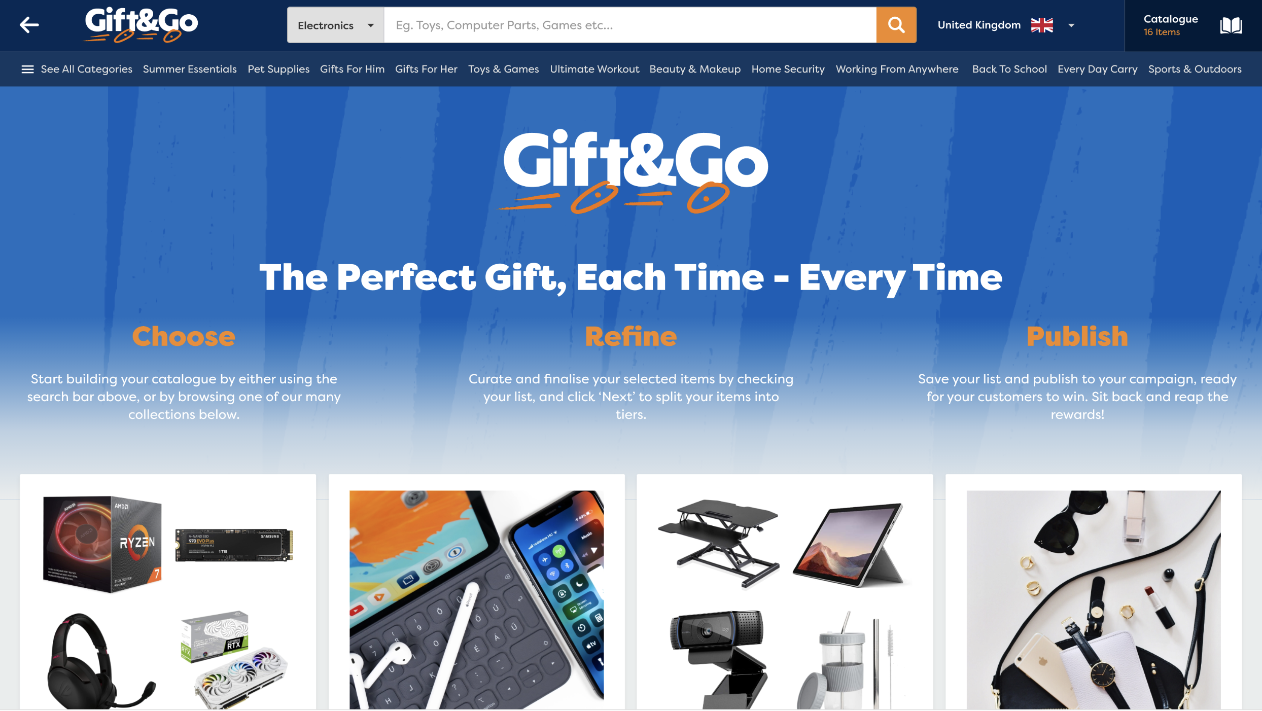 Gift & Go screenshot: Catalogue