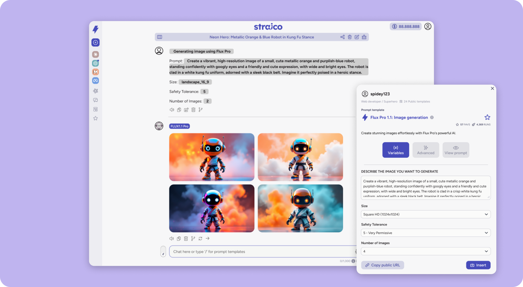Straico screenshot: Straico image generation