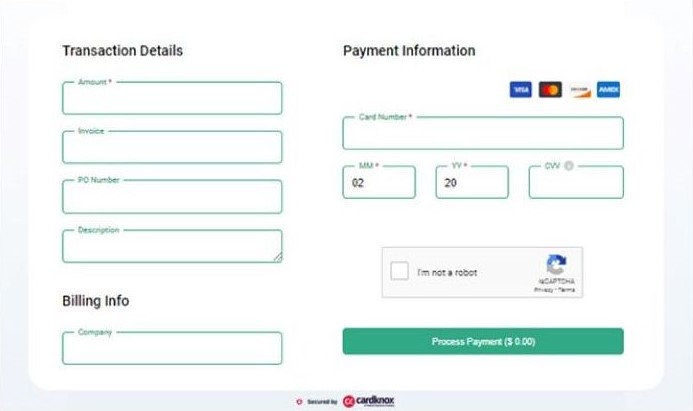 Cardknox payments page