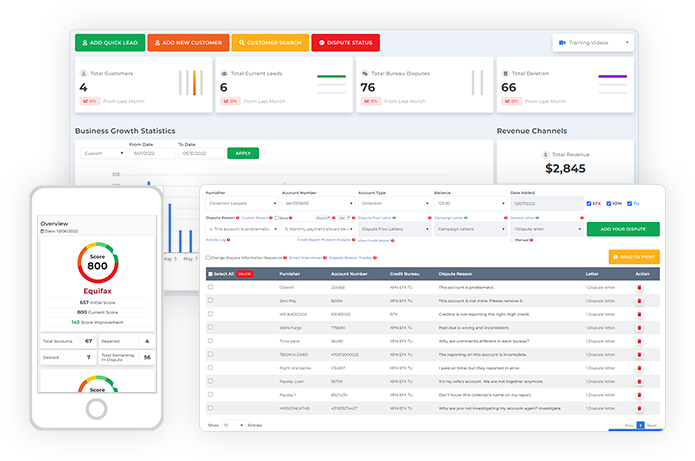 Client Dispute Manager Software - Client Dispute Manager interface