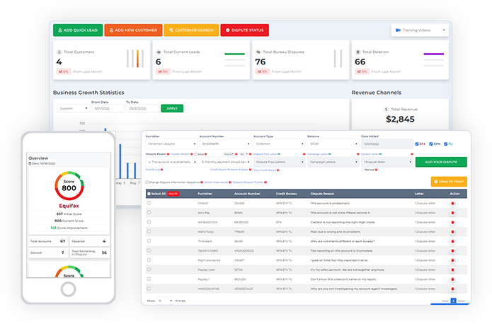Client Dispute Manager Software - Client Dispute Manager interface