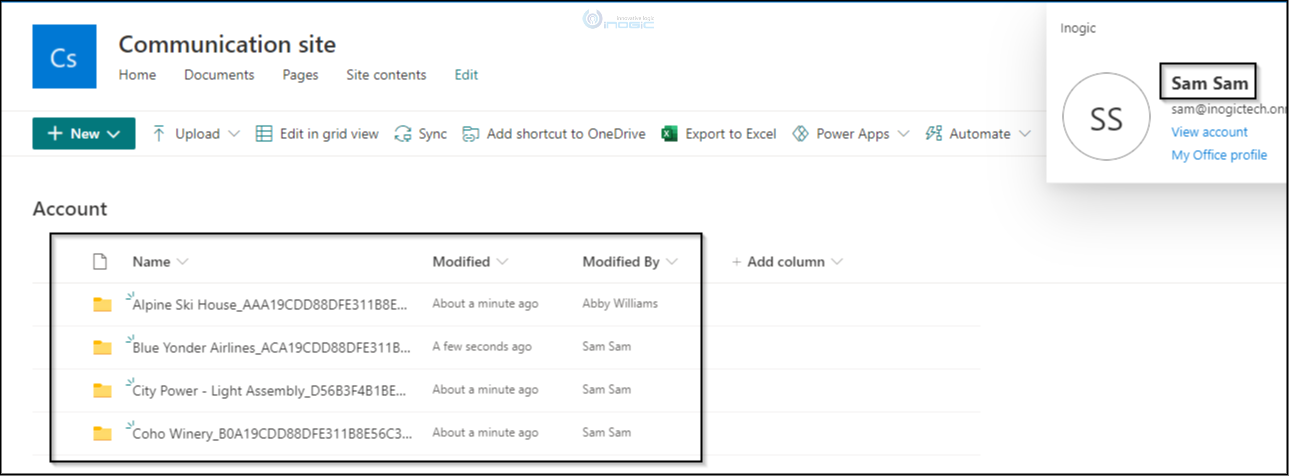 Sharepoint Security Sync screenshot: Sharepoint Security Sync communication