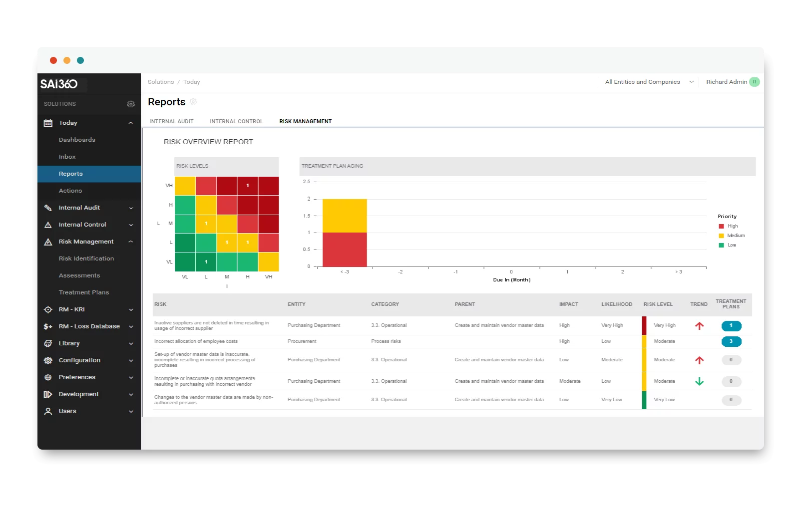 SAI360 screenshot: SAI360 reports