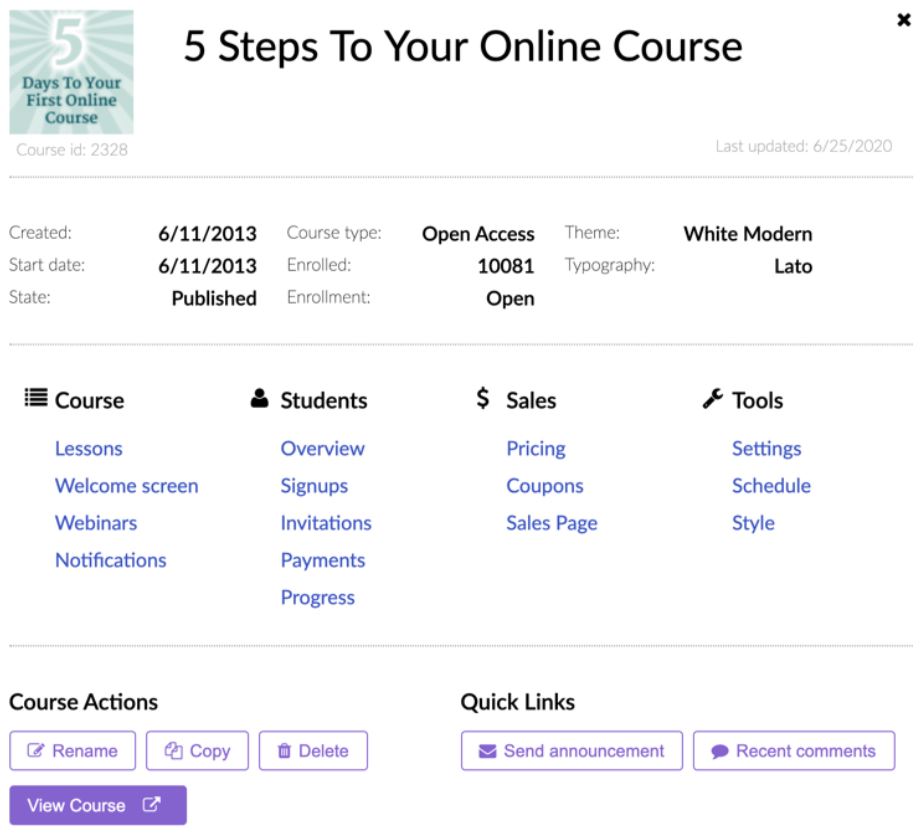 Ruzuku online courses