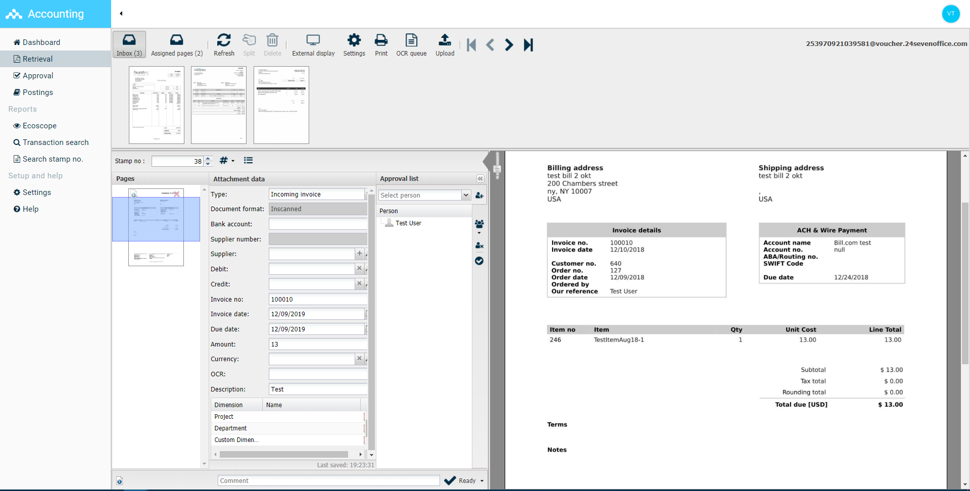 24SevenOffice Software - Invoice viewer