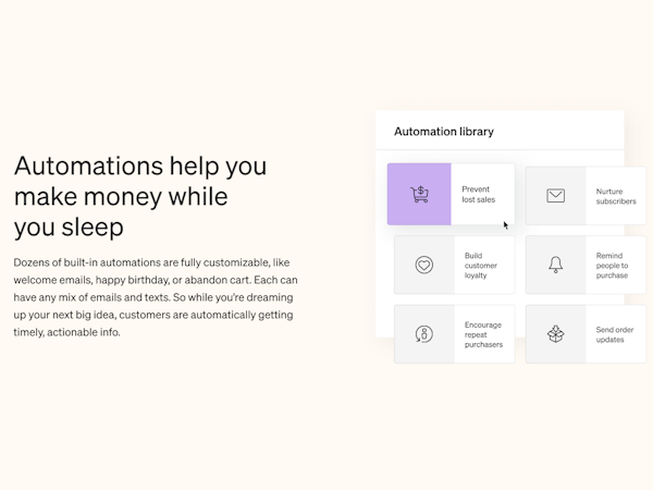 Klaviyo Software - Automations help you make money while you sleep
