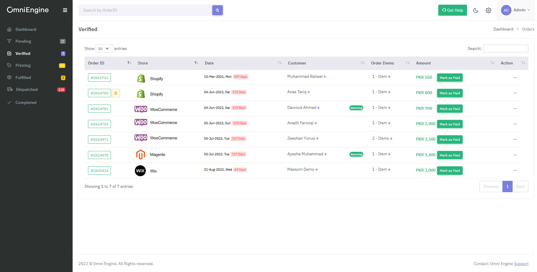 Multi-Channel Omni Fulfillment on one single dashboard. Manage all your orders from multiple stores in one dashboard.