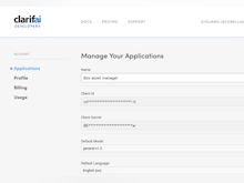 Clarifai Software - Clarifai applications management