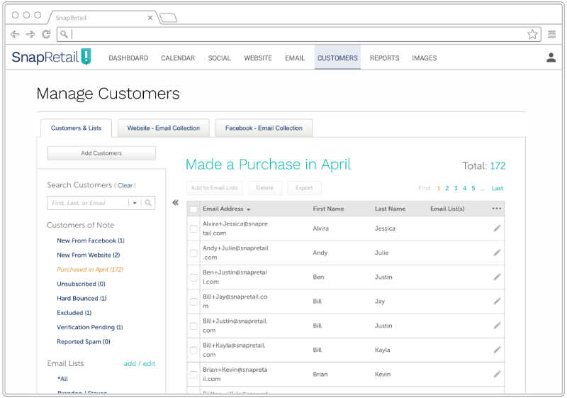 SnapRetail customer database