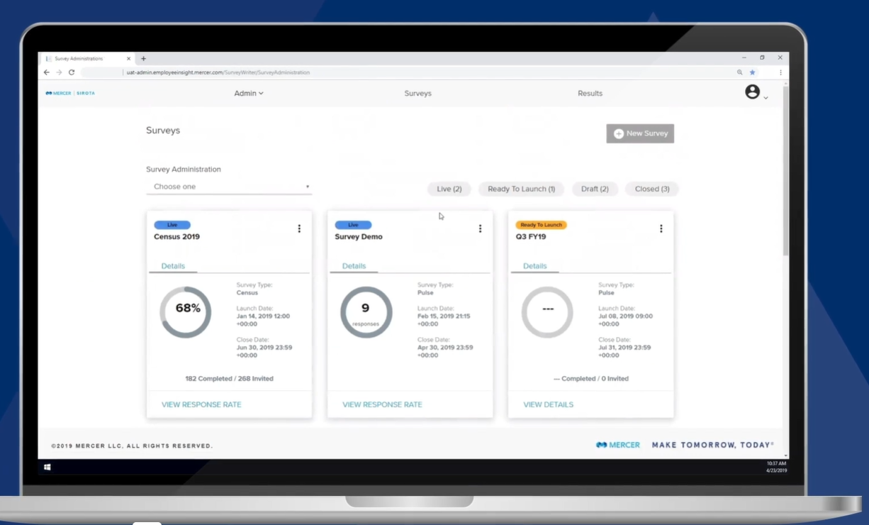 Allegro screenshot: Allegro dashboard