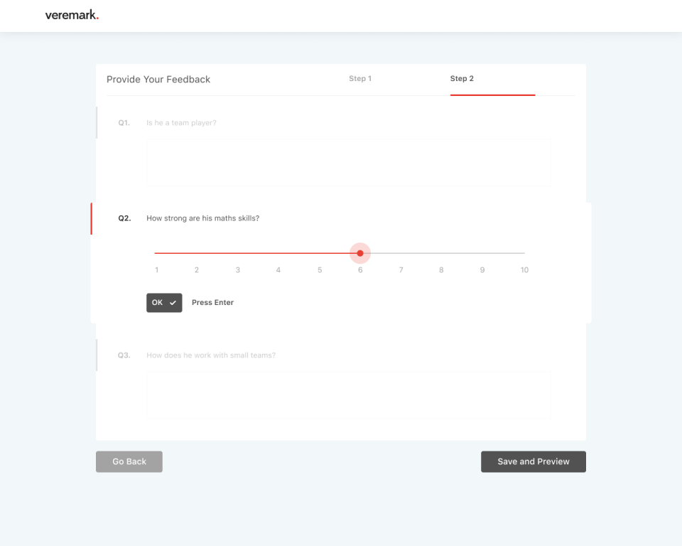 Veremark Software - Answering Questionnaire