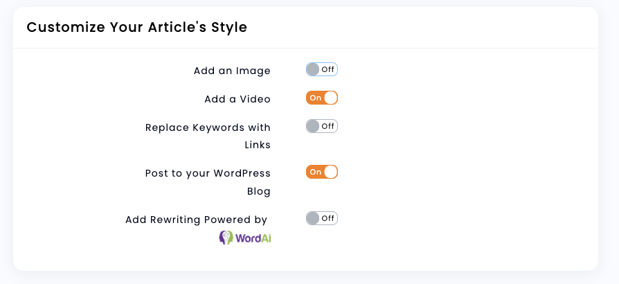 Article forge can automatically add relevant titles, videos, images, and links to fill out your articles and make sure your content is more than just a block of text.