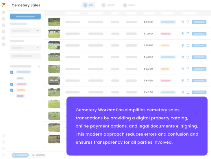 Cemetery Workstation Software - Cemetery Workstation sales management