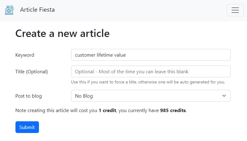 Create your Articles easily