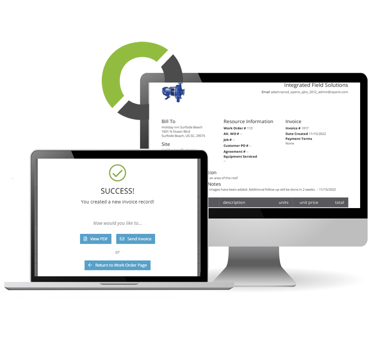 Operix screenshot: Operix new invoice record