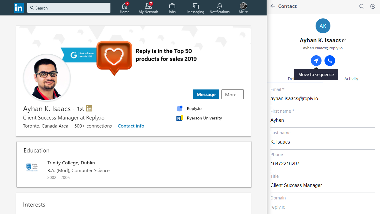 Reply Chrome extension