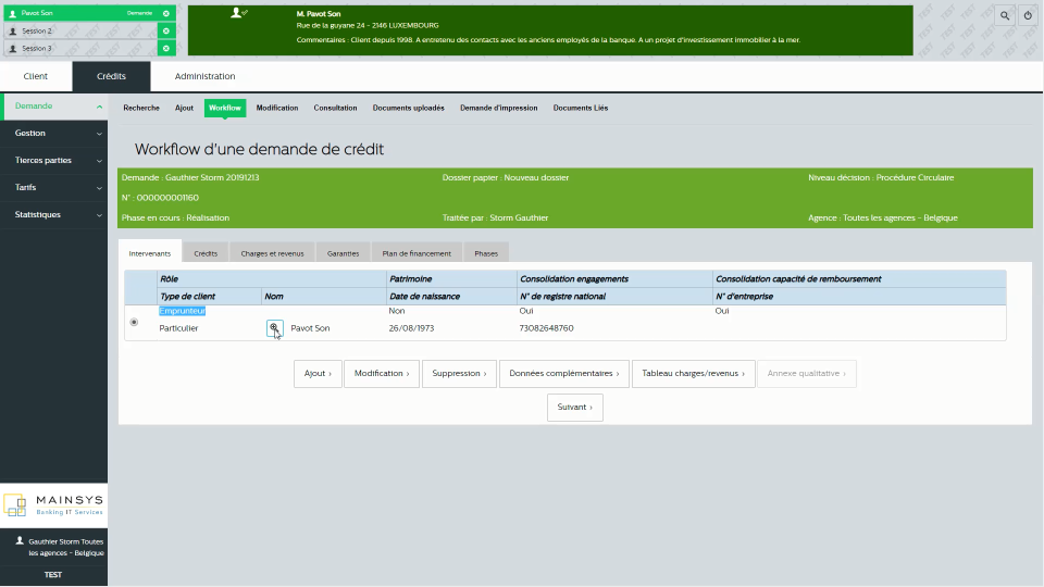 F2B Loans screenshot: F2B Loans workflows